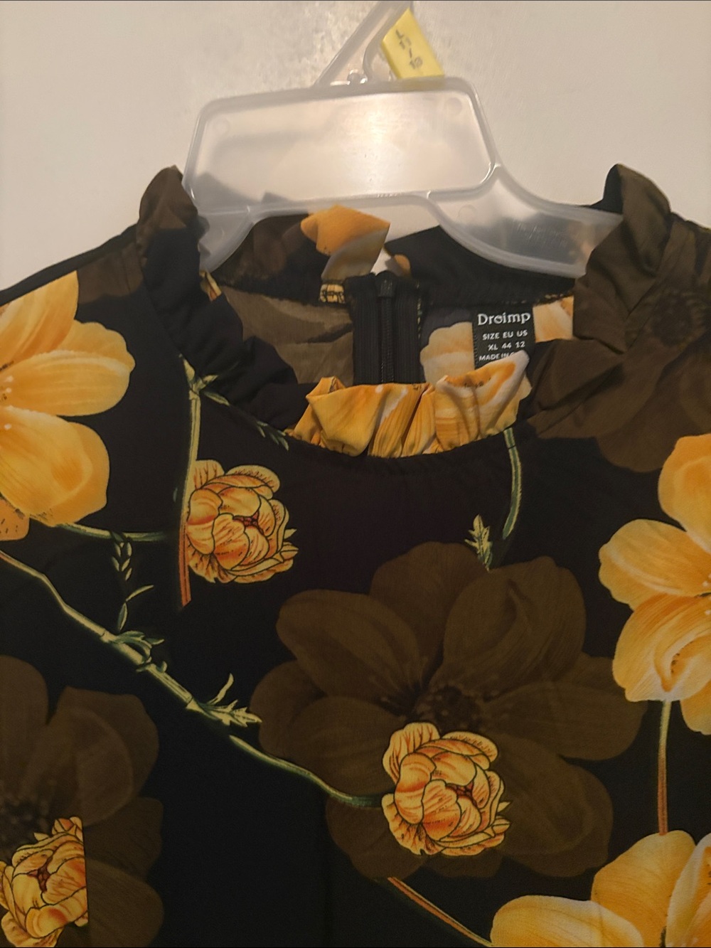 SHEIN Black Maxi Dress with Yellow Floral Print - Picture 2 of 6